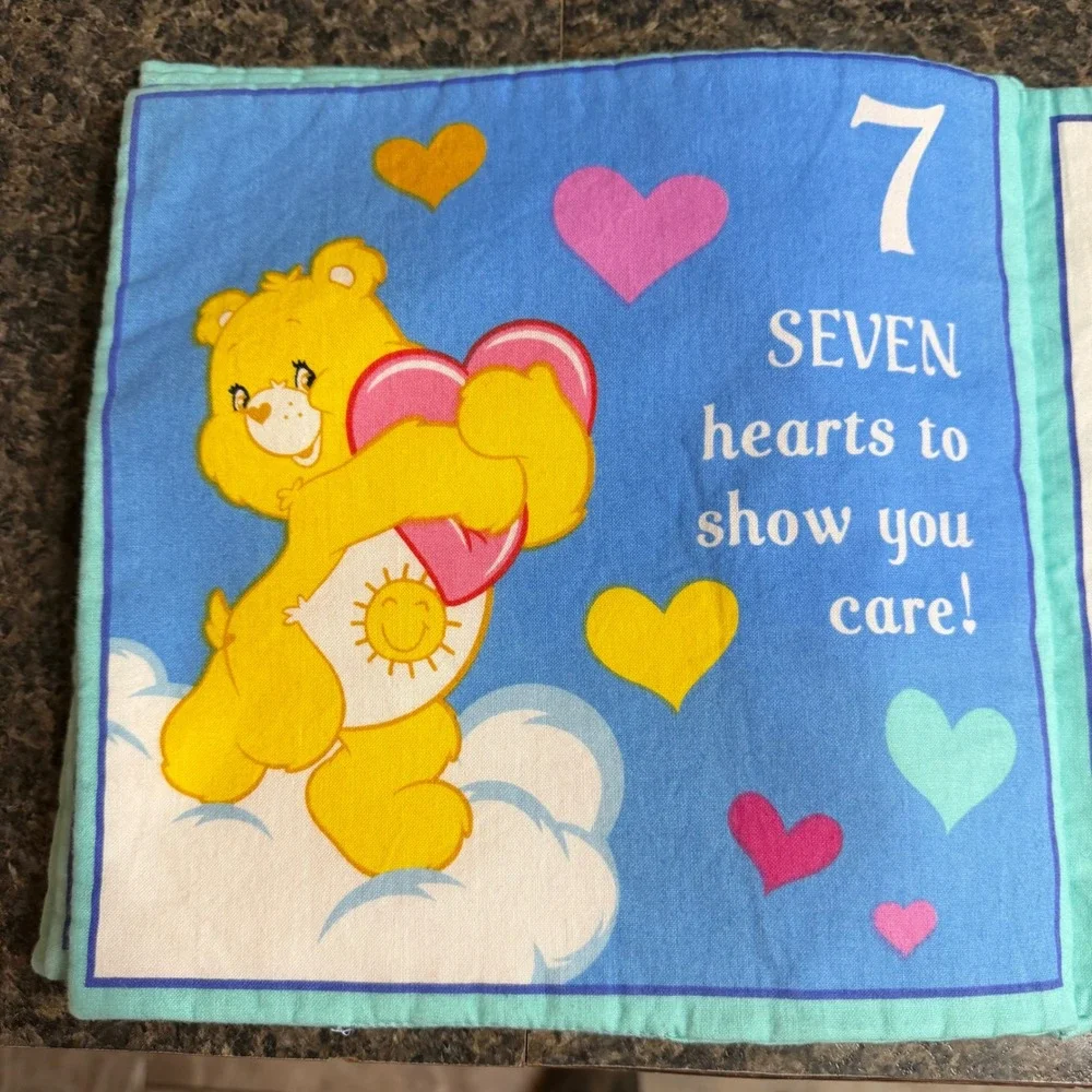 Vintage Care Bears Counting Soft Cloth Book Fabric Toddler Toy Learning 1-10